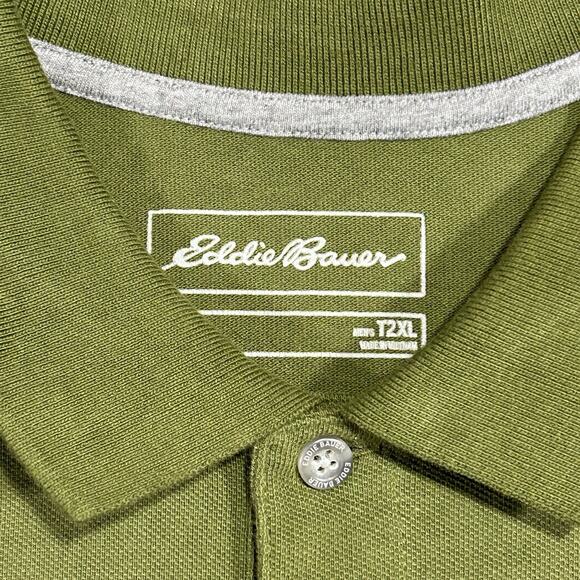 Eddie Bauer Other - Eddie Baurer Men T2XL Short Sleeve 100% Cotton‎ Olive Army Green Polo Golf Shirt